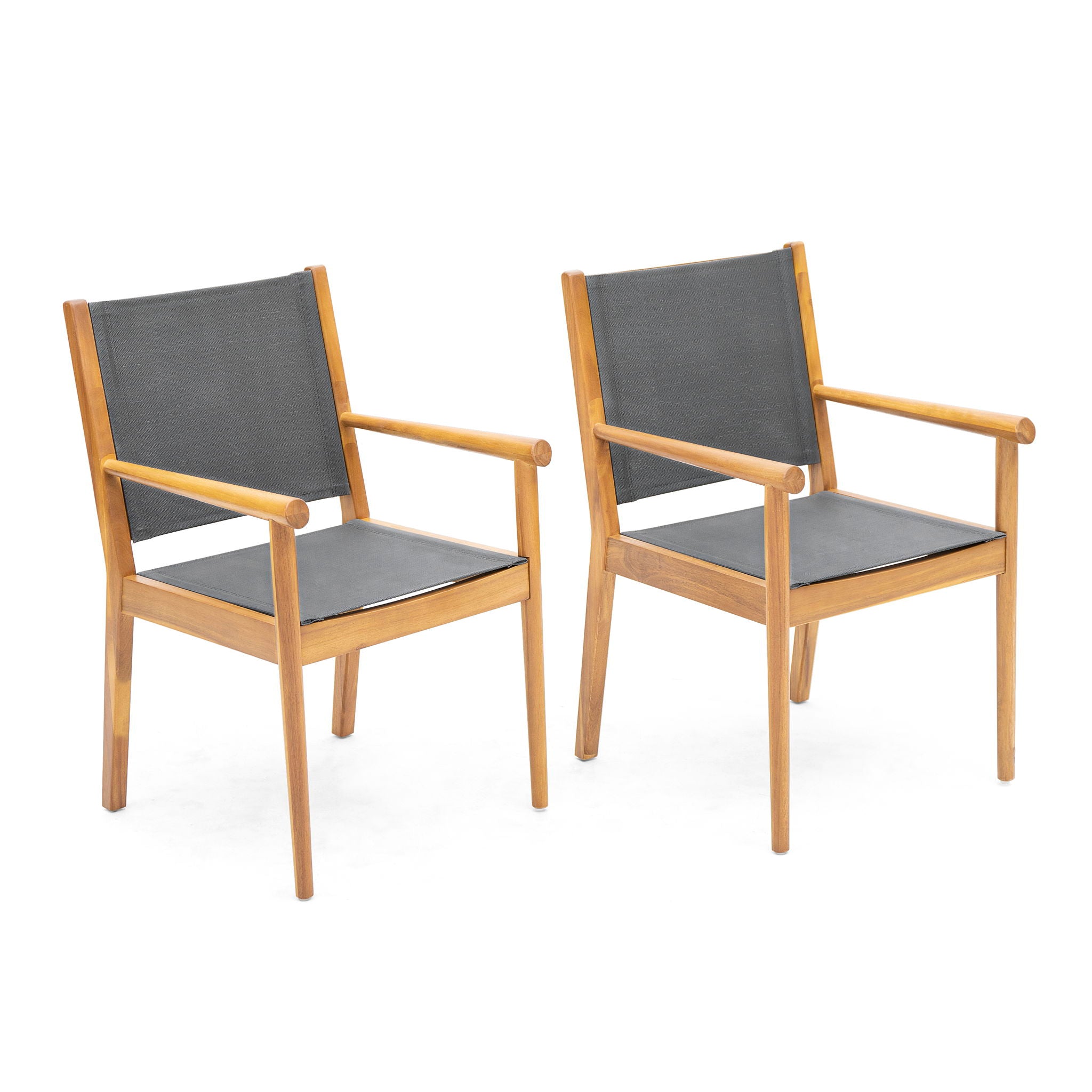 Cordoba - Dining Chair Set With Acacia Wood Frame And Textilen Upholstery (Set of 2) - Teak