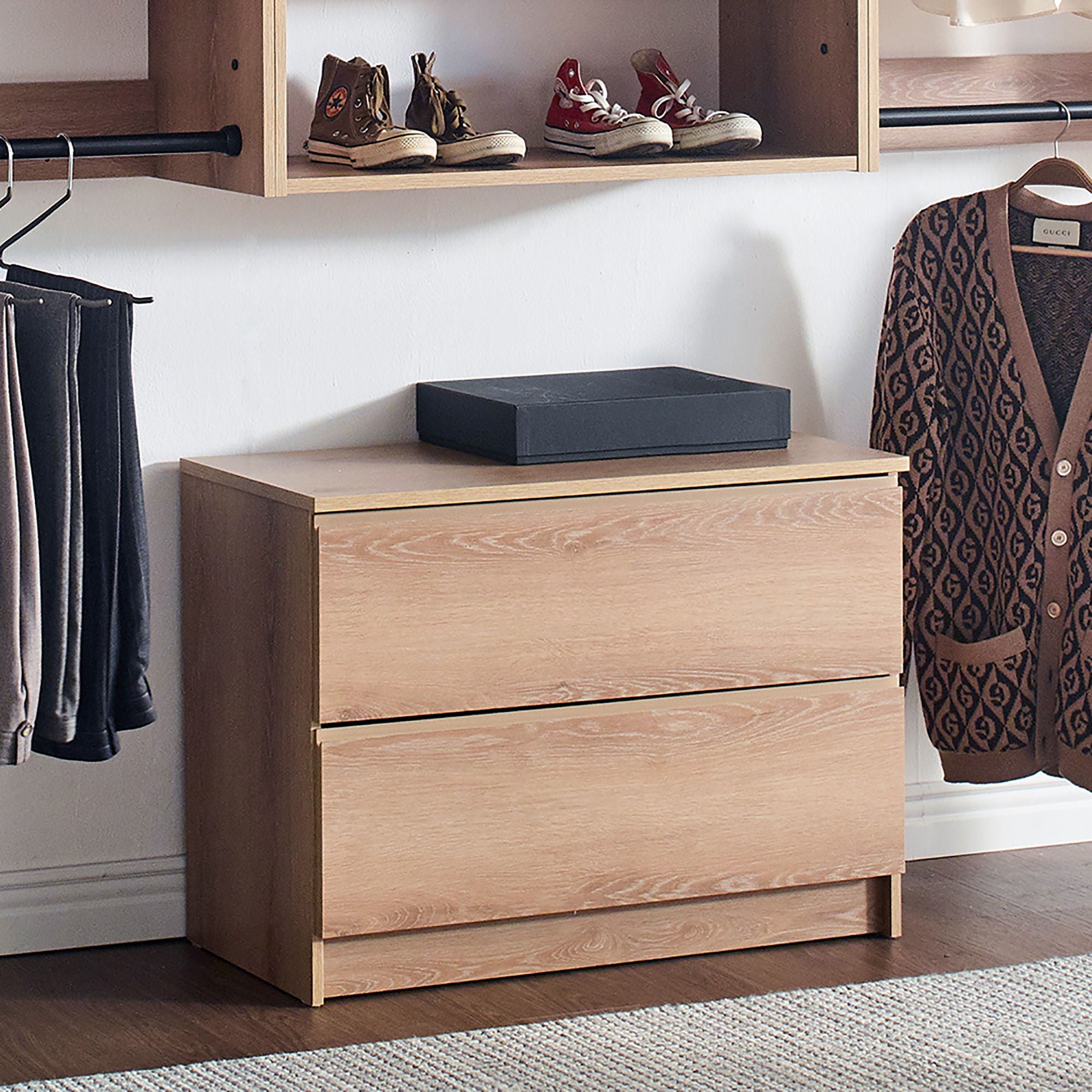 Devi - Wall Mounted Wood Closet System With Modular Units