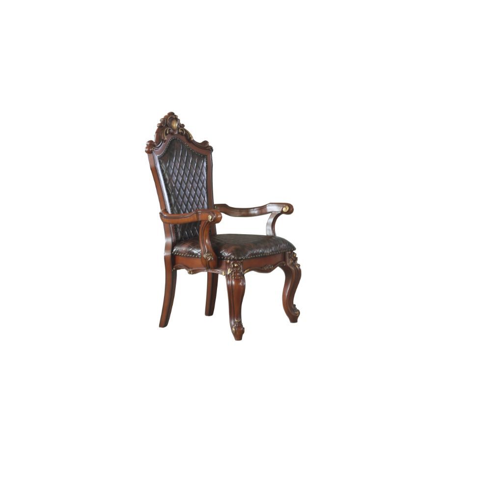 ACME Picardy - Chair (Set of 2) - Cherry Oak & PU | Meri Furniture
