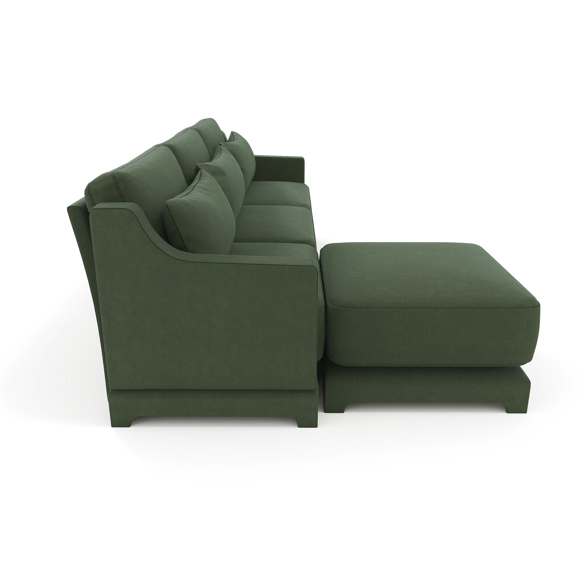 Stylish Sofa With Ottoman And Lumbar Pillows, Ergonomic Design