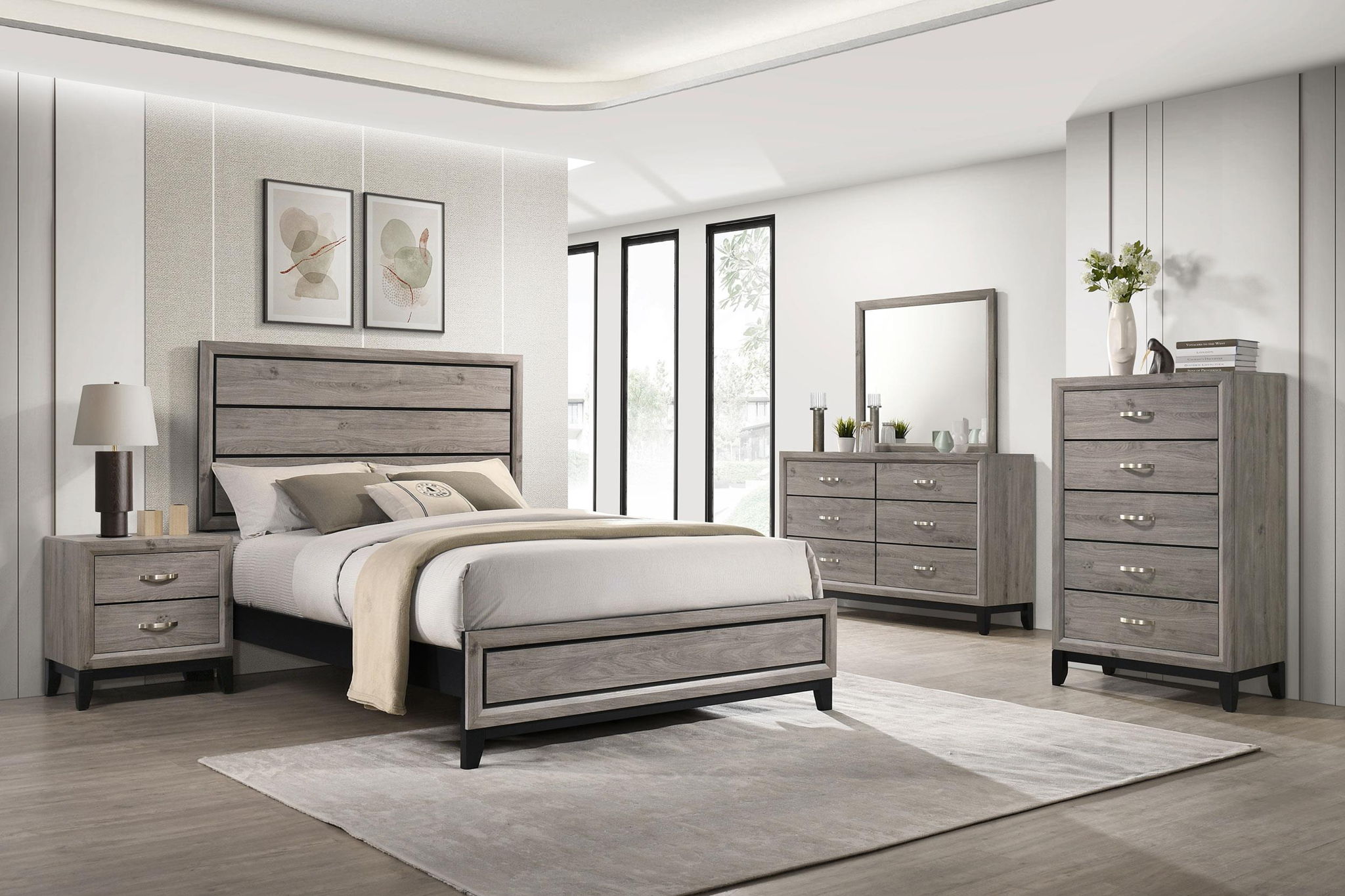 Watson 6-drawer Bedroom Dresser Cabinet Light Taupe