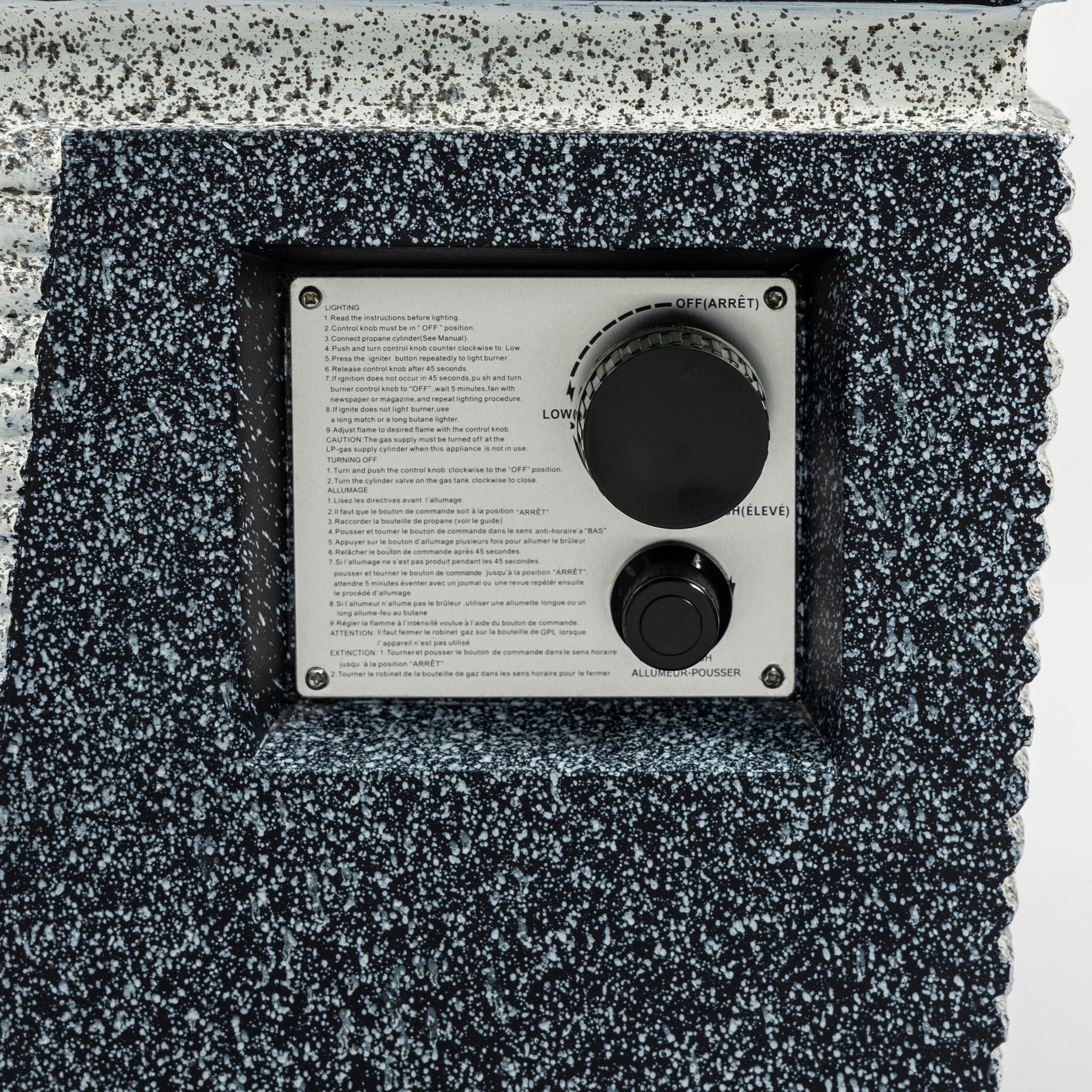 20" Propane Gas Fire Pit Table, 50000 Btu Square Concrete Fire Pit For Outside Patio Deck Garden Backyard - Light Gray Blue