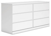 Signature Design by Ashley® Onita - White - Six Drawer Dresser | Meri Furniture