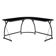 Janison - Writing Desk - Black Glass & Black