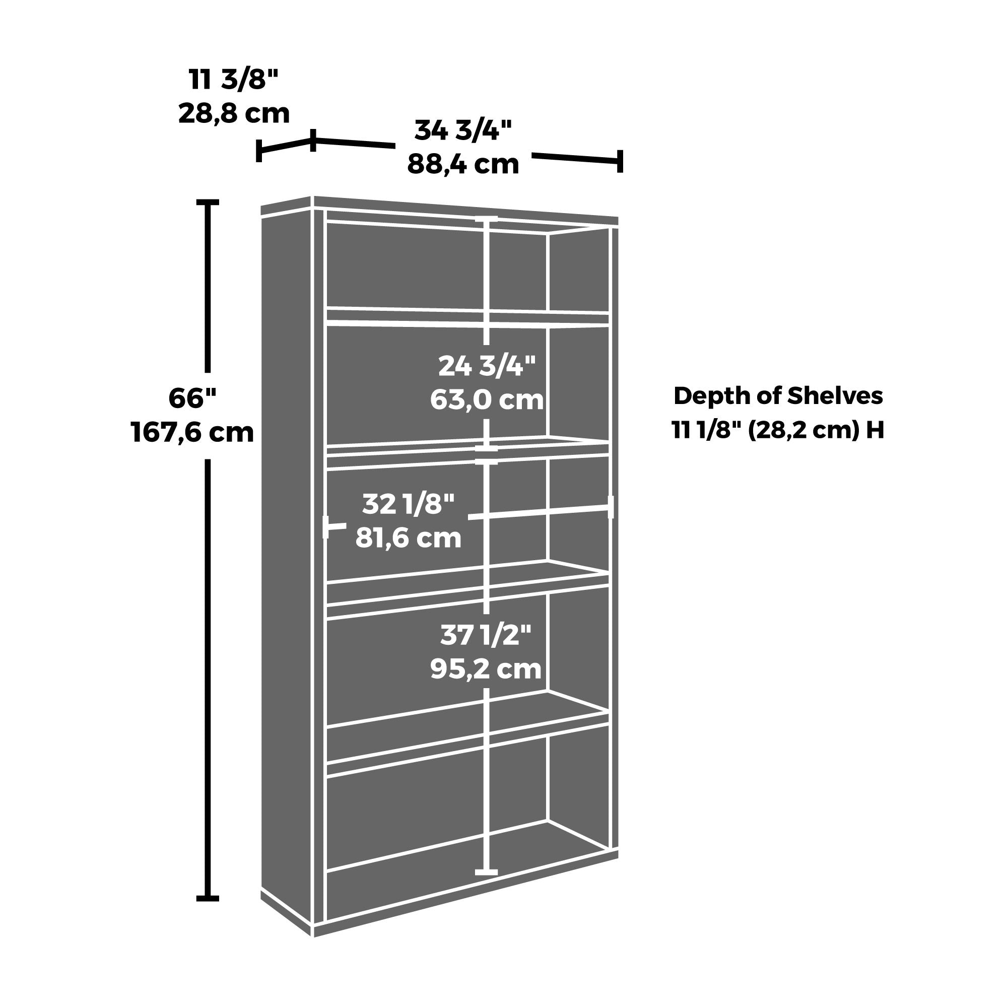 5-Shelf Commercial Bookcase in Hudson Elm