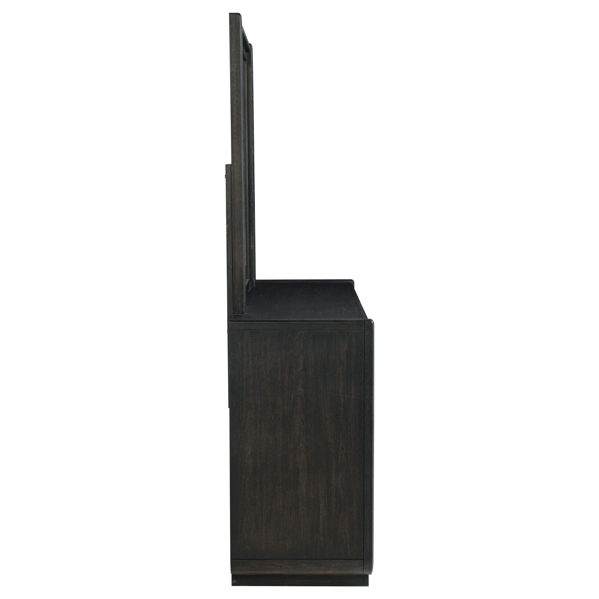 Leandro 8-drawer Bedroom Dresser with Mirror Burnished Black