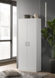 Alara White 24"W Simplistic Modern Double Door Storage Cabinet