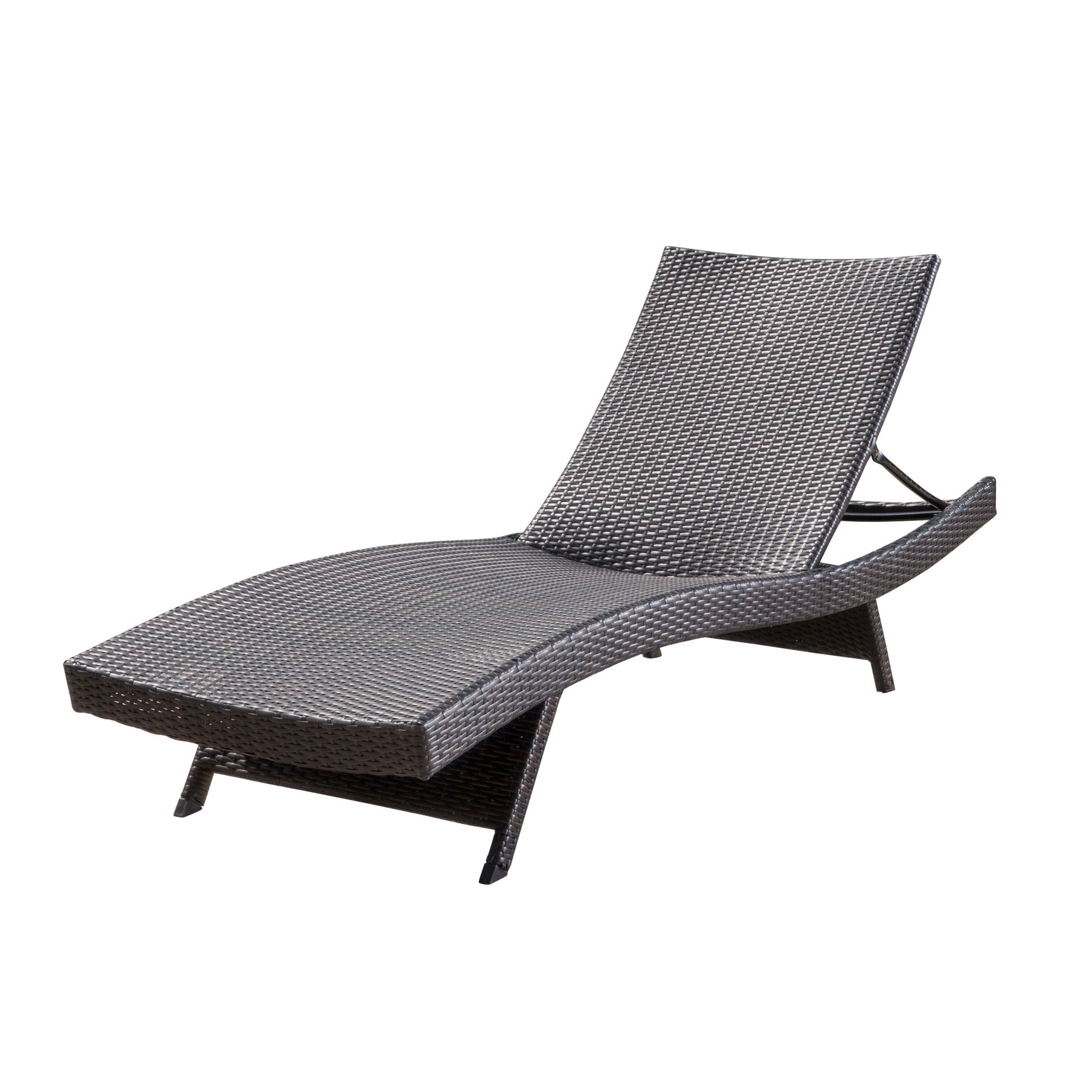 Salem - Wicker Chaise Lounge Adjustable Rattan Outdoor Chair Set - Brown Multi