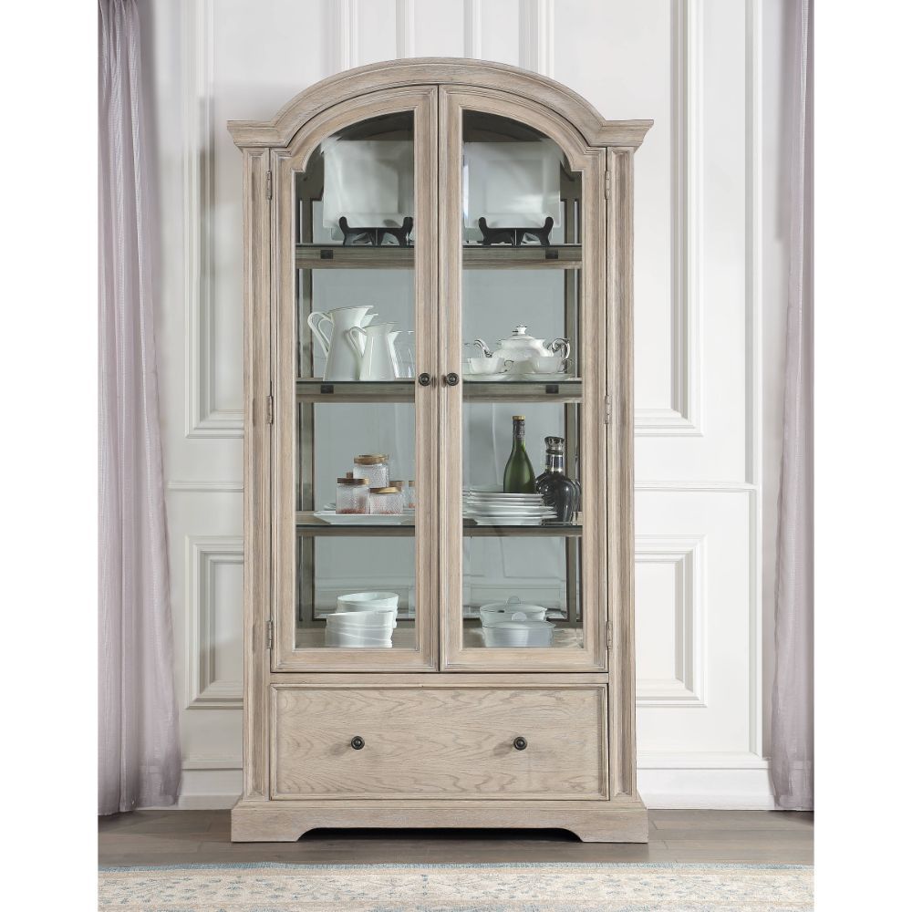 ACME Wynsor - Curio - Antique Champagne | Meri Furniture