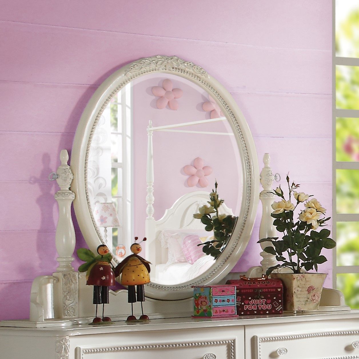 ACME Dorothy - Mirror - White | Meri Furniture