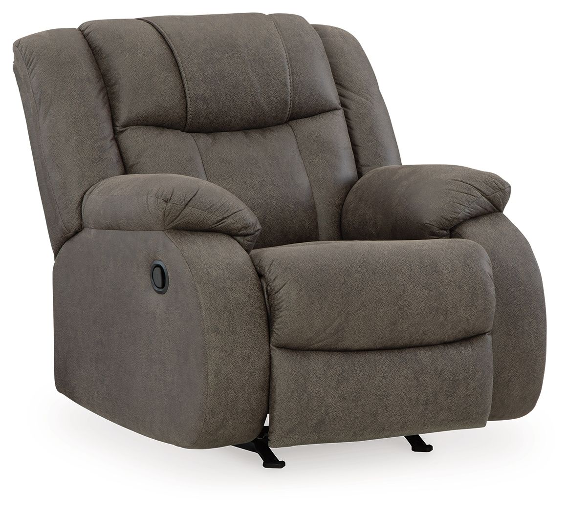 Signature Design by Ashley® First Base - Gunmetal - Rocker Recliner | Meri Furniture