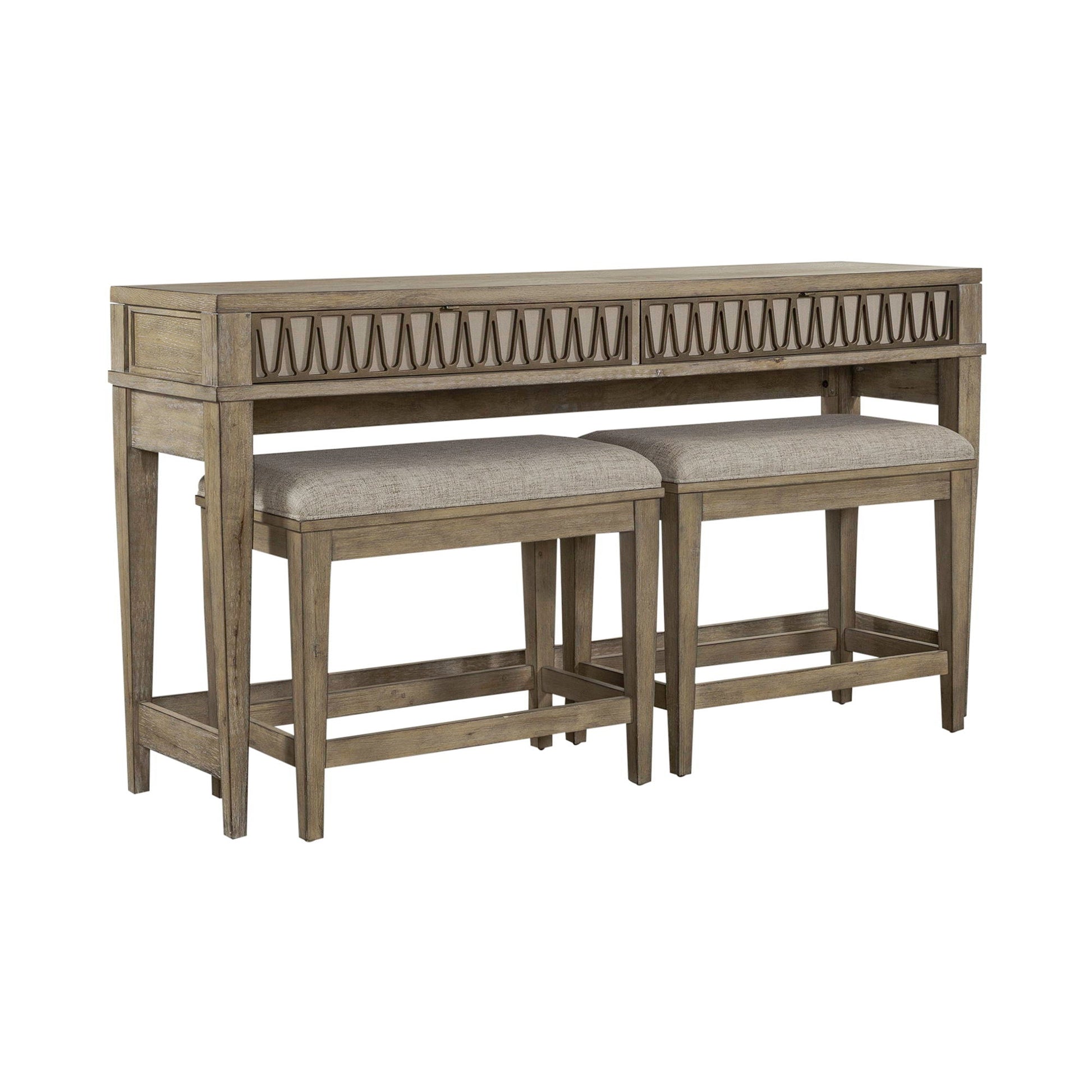Liberty Furniture Devonshire - 3 Piece Console Set - Weathered Sandstone | Meri Furniture