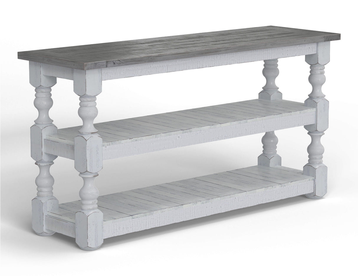 International Furniture Direct Stone - Sofa Table - Antiqued Ivory / Weathered Gray | Meri Furniture