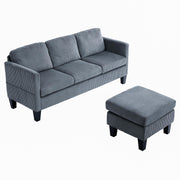L-Shaped Sectional Sofa With Padded Cashmere, Space Saving Design For Living Rooms & Apartments - Gray