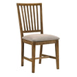 ACME Wallace II - Side Chair (Set of 2) - Tan Linen & Weathered Oak | Meri Furniture