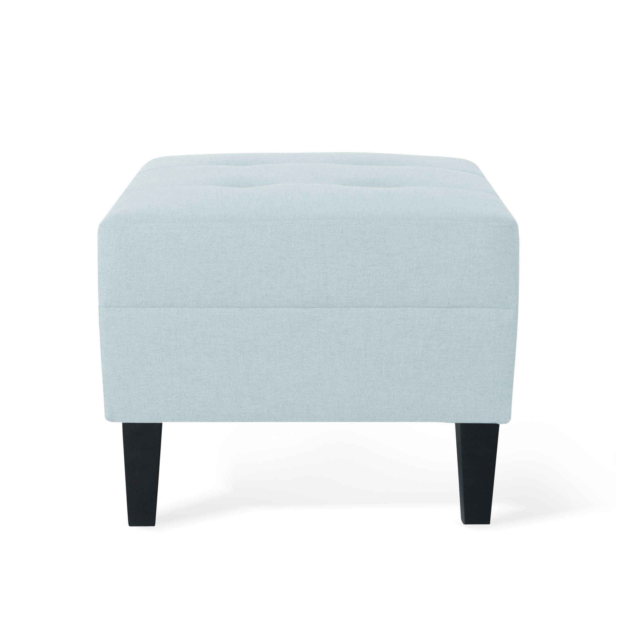 Classic Ottoman With Birch Wood Legs And Fabric Upholstery