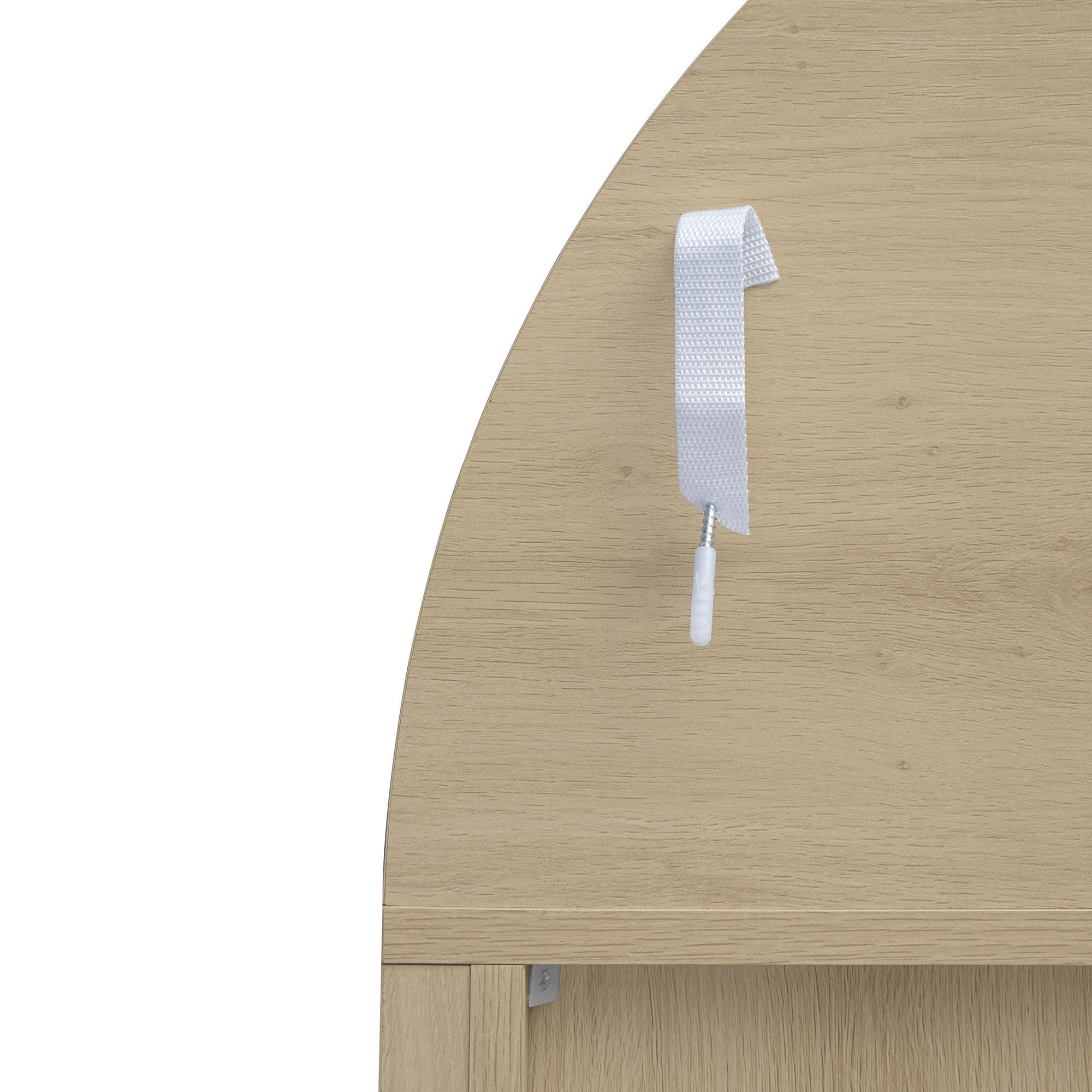 Tall Arched Kitchen Pantry, Modern Farmhouse Wood Kitchen Storage Cabinets, Arched Storage Display Cabinet With Adjustable Shelves, Versatile Cupboard For Kitchen, Dining Room - Natural