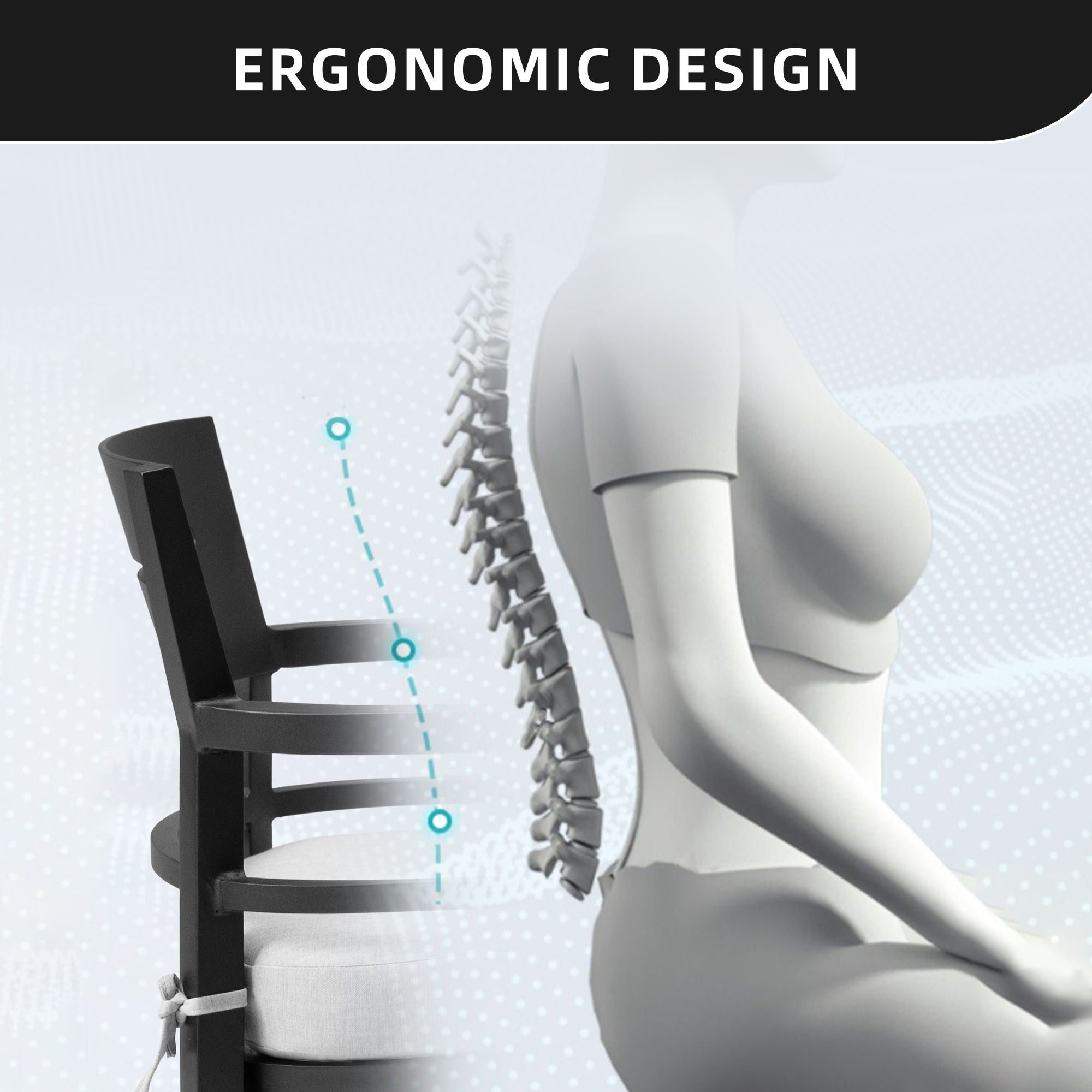 Outdoor Patio Dining Chairs With Outdoor Grade Sunbrella Fabric Cushions, Tapered Feet (Set of 4) - Ember Black