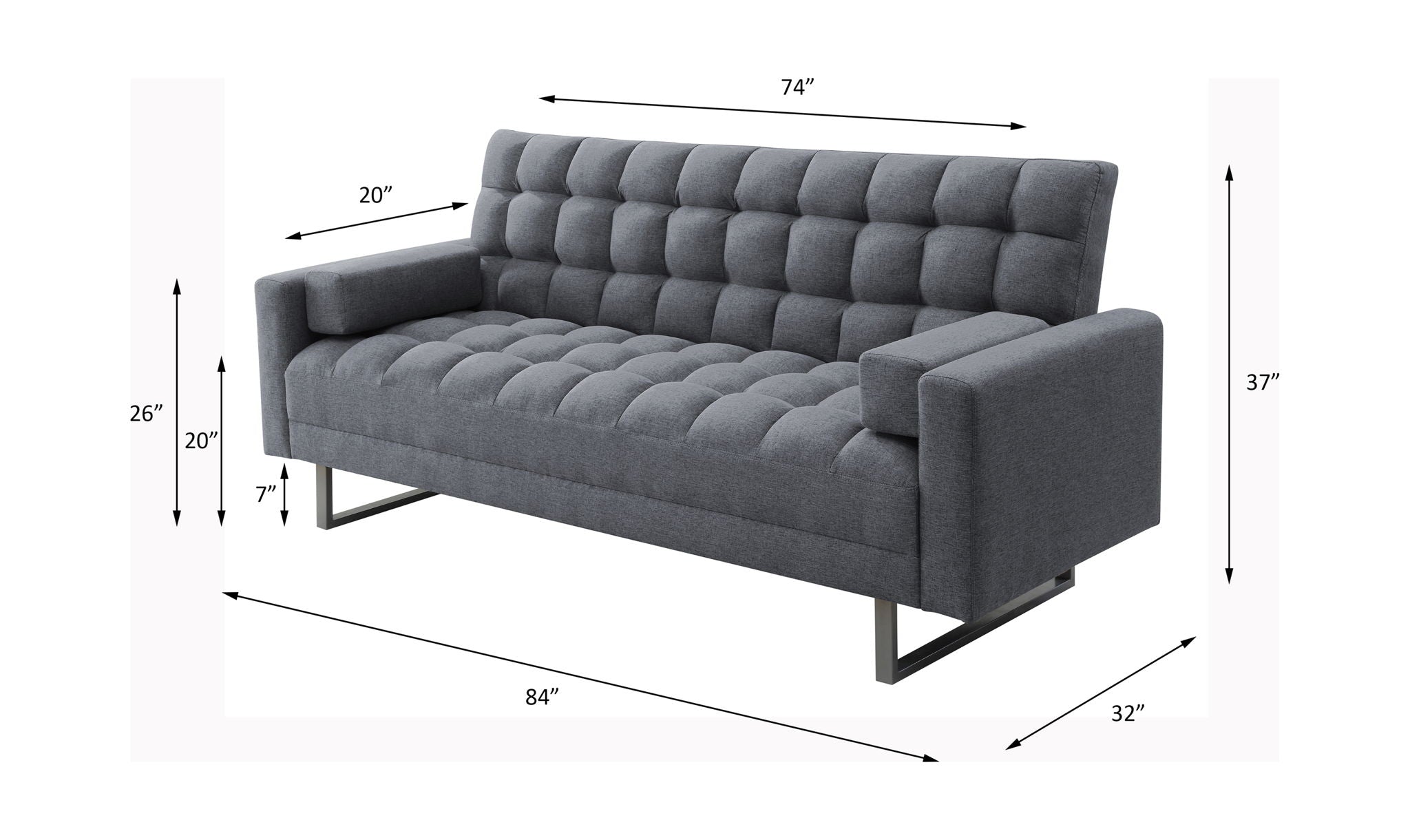 Limosa - Adjustable Sofa - Gray Fabric