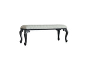 ACME House - Delphine - Bench - Two Tone Ivory Fabric & Charcoal Finish | Meri Furniture