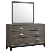 Coaster Fine Furniture Watson - 6-Drawer Dresser With Mirror - Gray Oak | Meri Furniture
