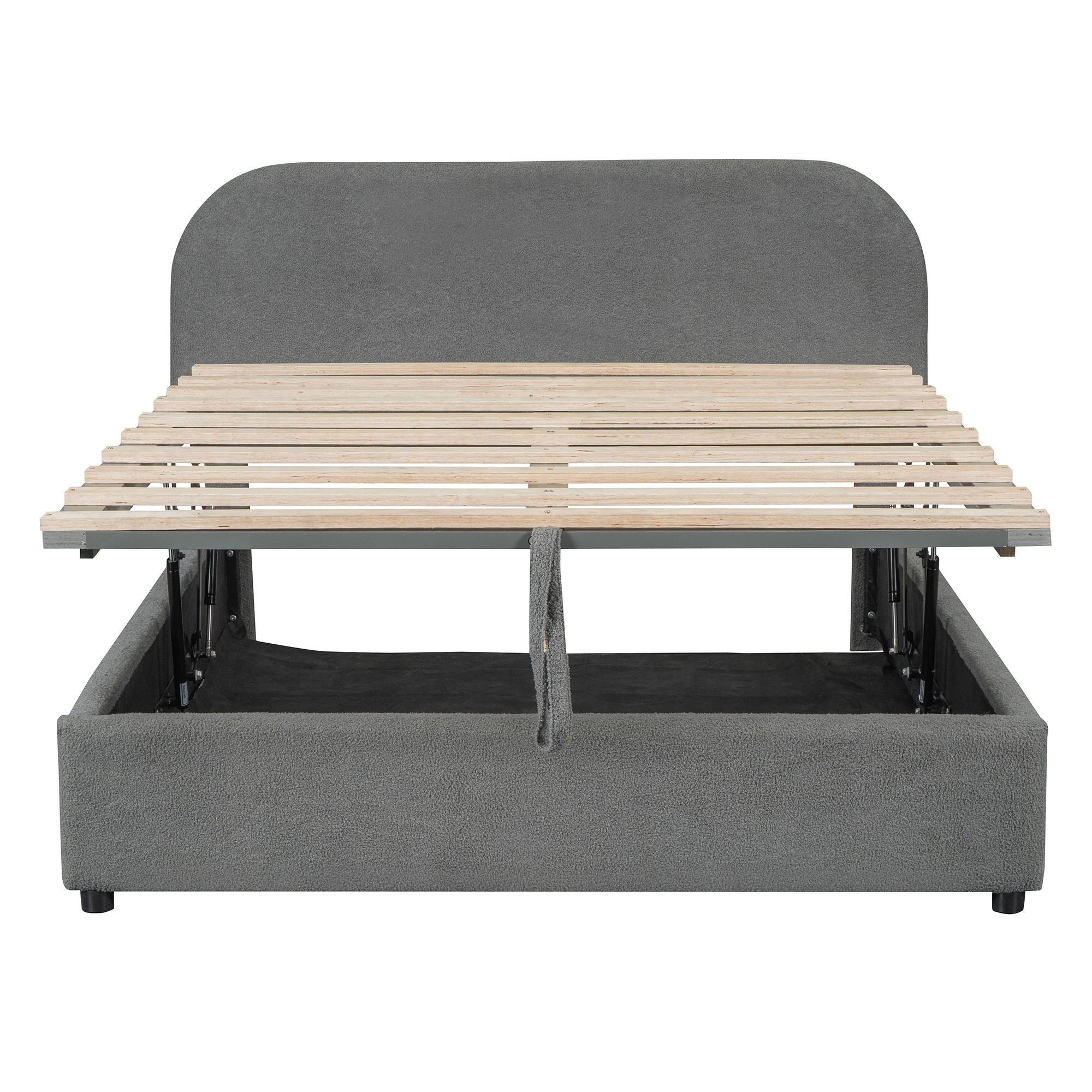 Upholstered Platform Bed With Hydraulic Storage System