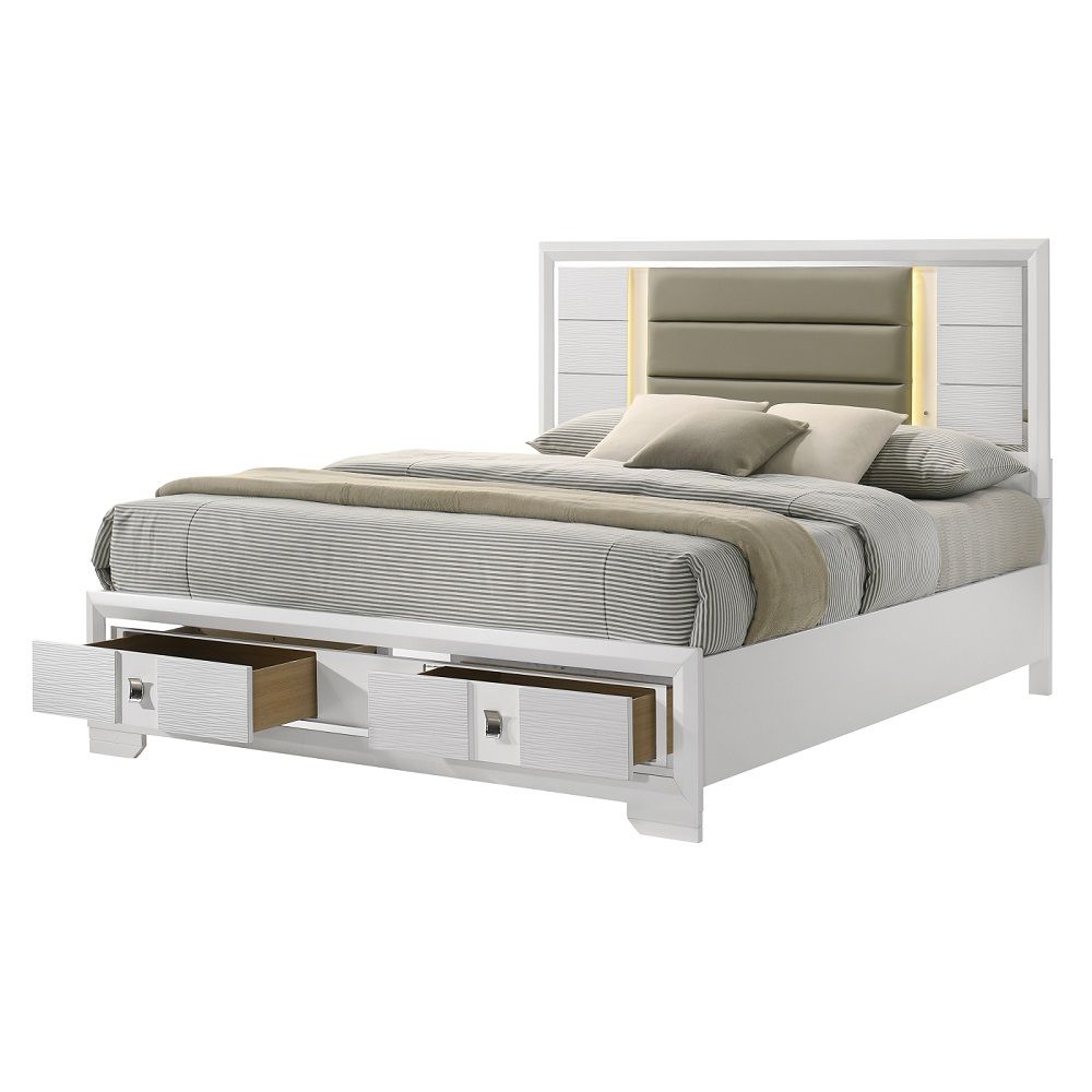 ACME Elain - Bed With Led & Storage | Meri Furniture