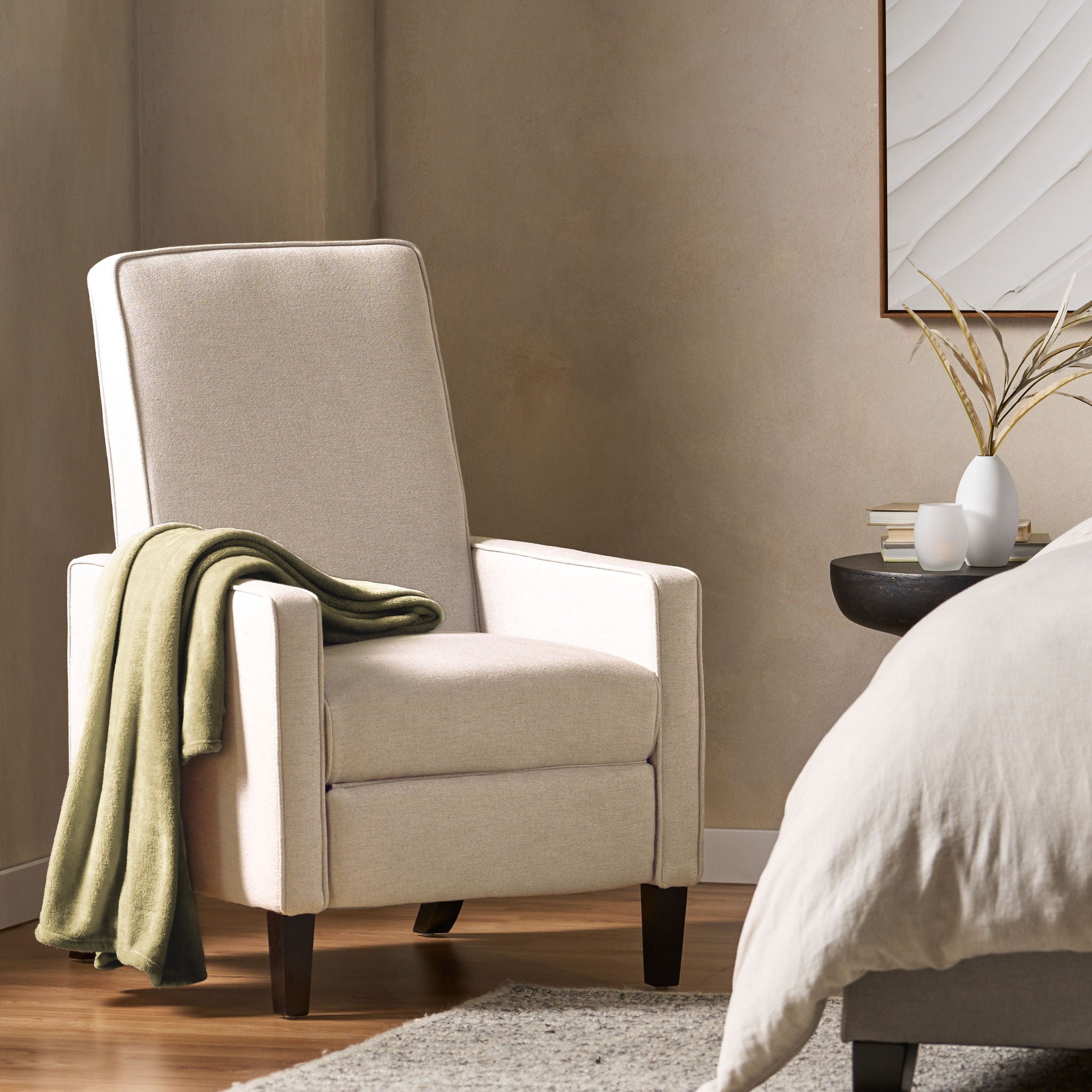 Minimalist Design Fabric Push Back Chair