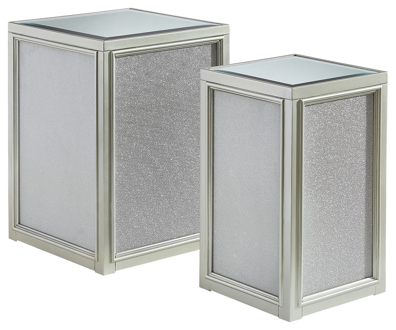 Signature Design by Ashley® Traleena - Silver Finish - Nesting End Tables (Set of 2) | Meri Furniture