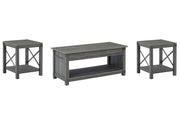 Freedan - 3 Pc. - Coffee Table, 2 End Tables - Grayish Brown