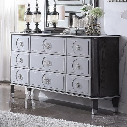 ACME House - Beatrice Dresser - Charcoal & Light Gray Finish | Meri Furniture
