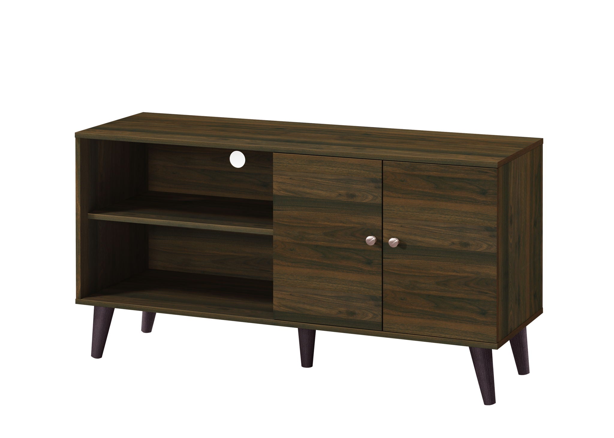 Amidon - TV Stand, With 2 Storage Shelves And 1 Cabinet