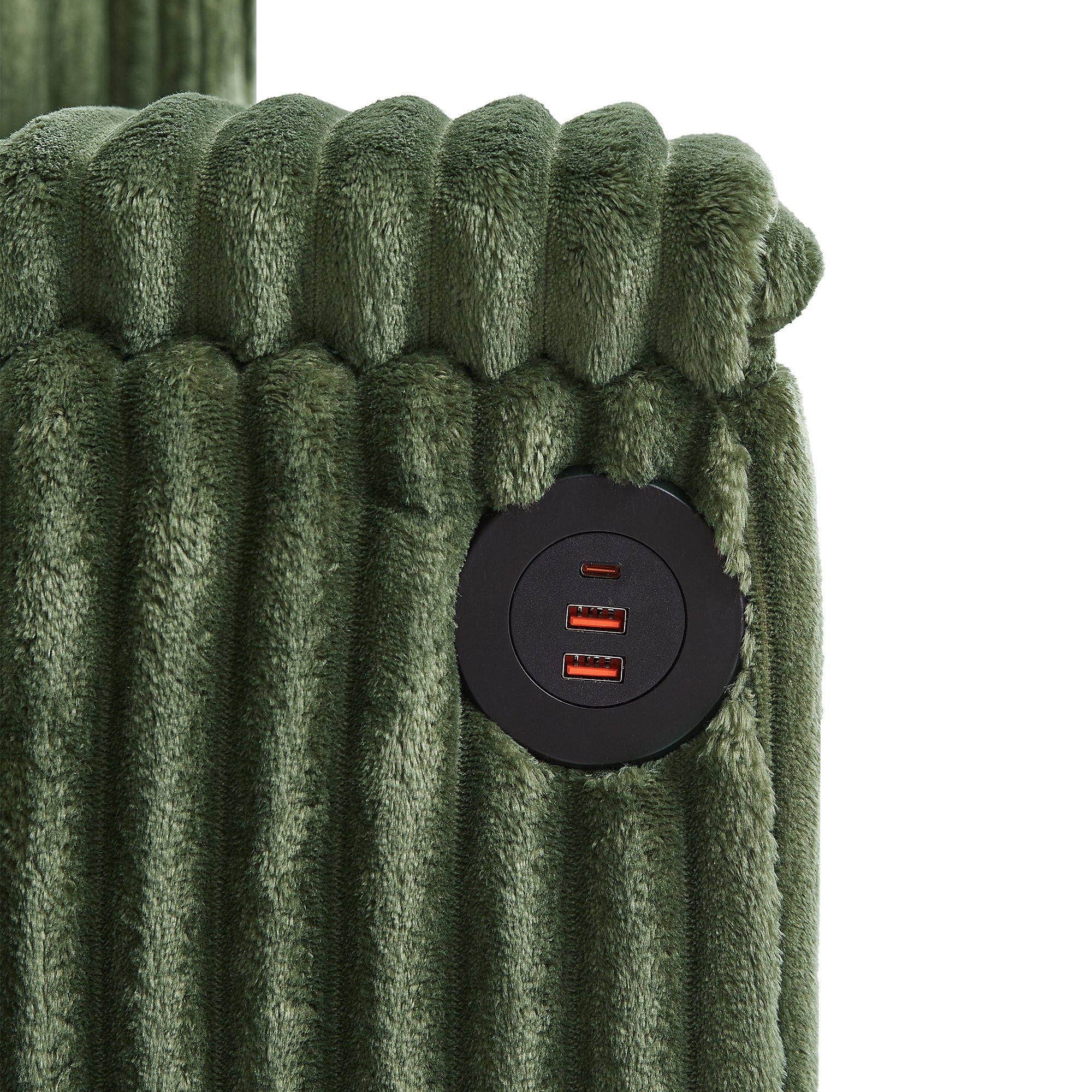 Modern 4 Seater Corduroy Sofa Couch With USB Ports And Hidden Storage