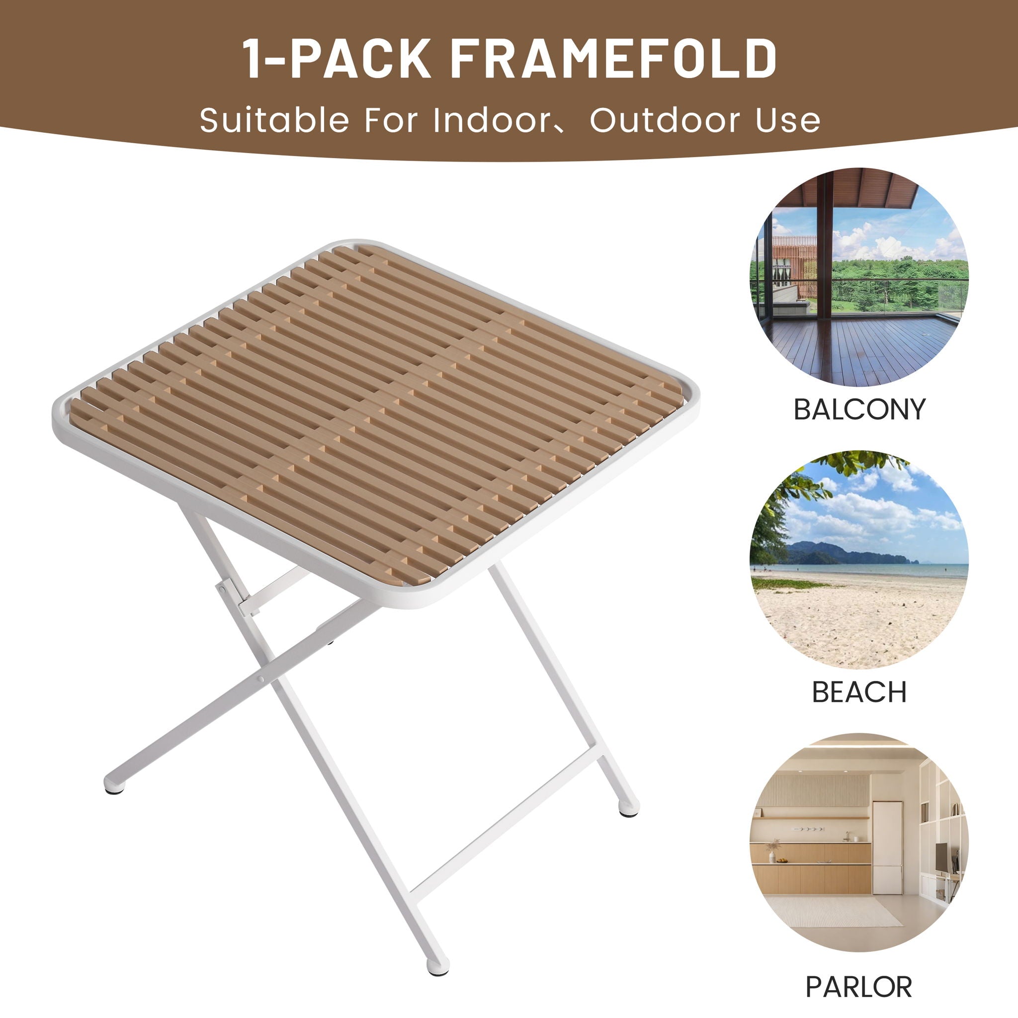 4 Piece Set Of Modern Designed Single Chairs With Folding Square Table