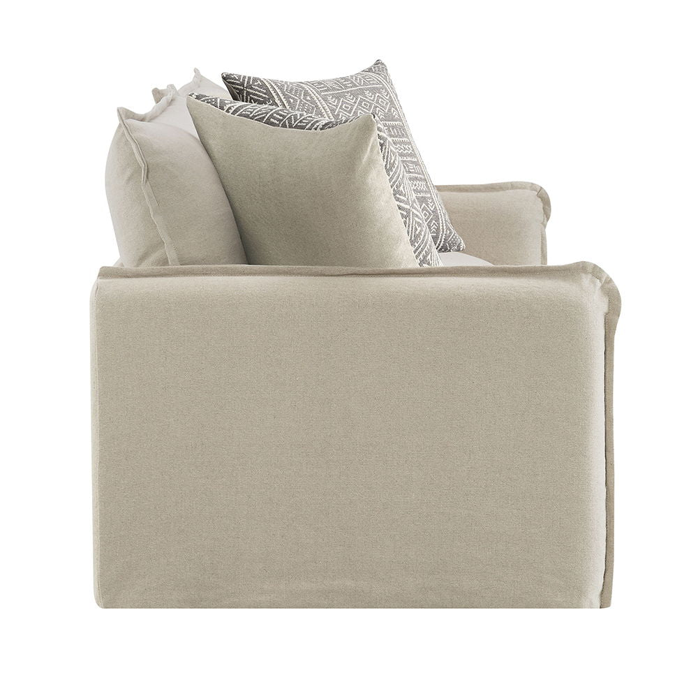 Upendo - Sofa With 2 Pillows - Beige Linen