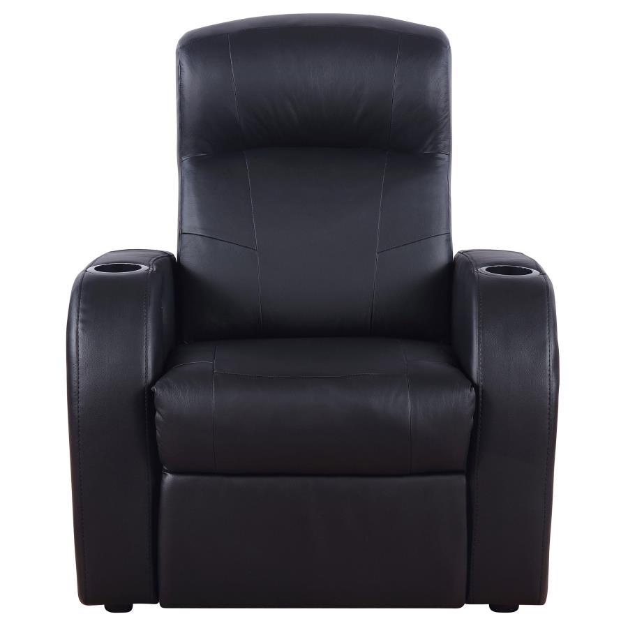 Coaster Fine Furniture Cyrus - Upholstered Track Arm Recliner - Black | Meri Furniture