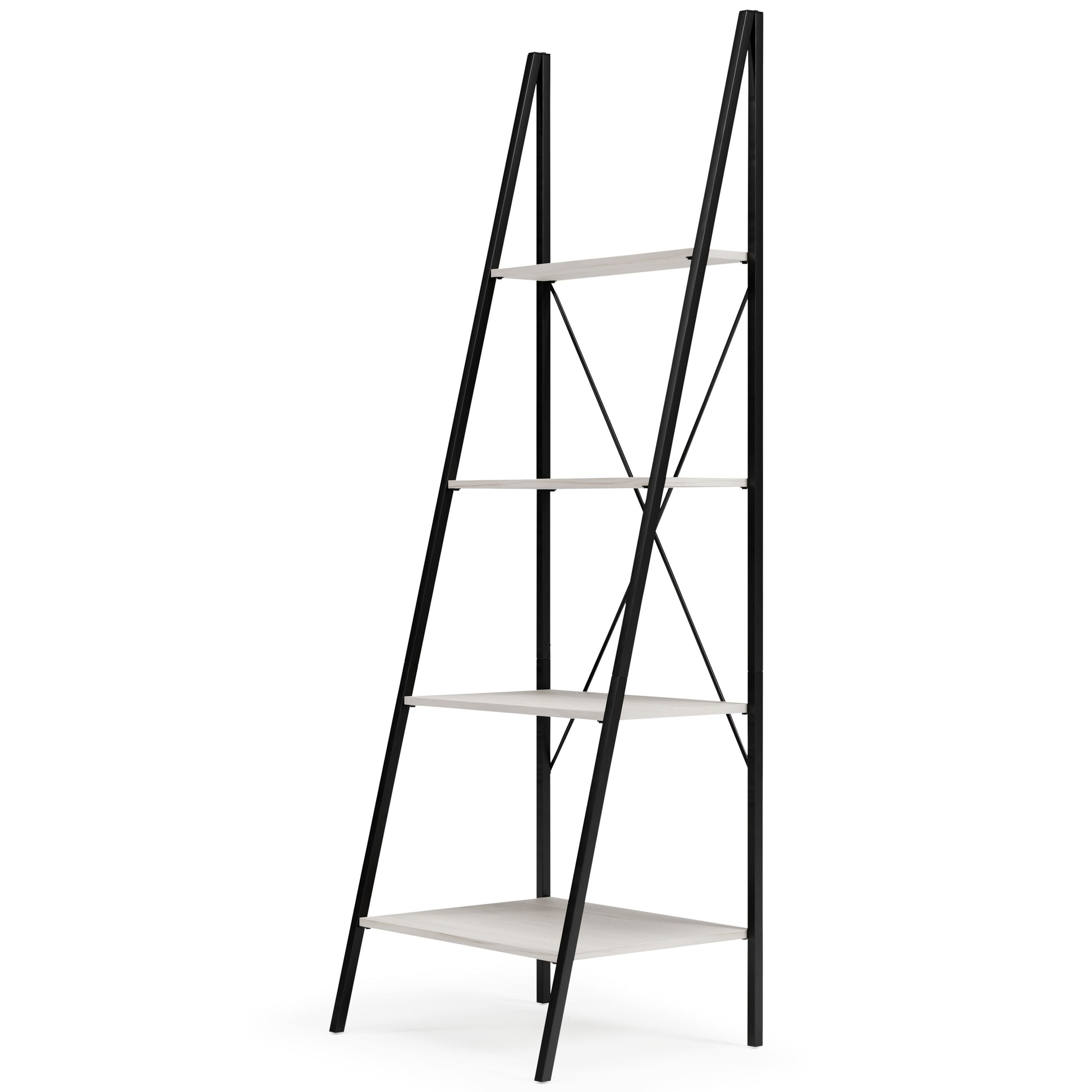 Signature Design by Ashley® Bayflynn - White / Black - Bookcase - 4 Open Shelves | Meri Furniture