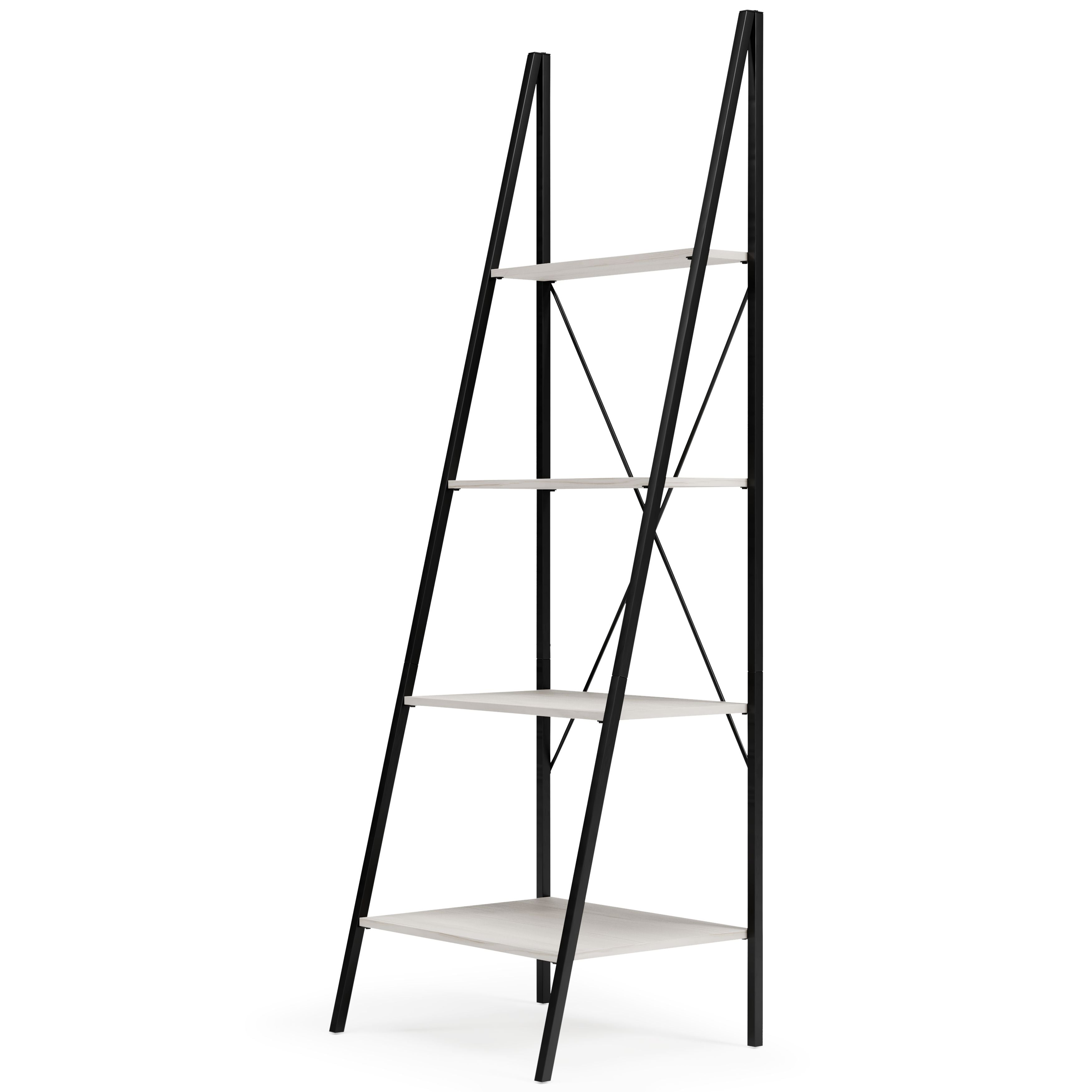Signature Design by Ashley® Bayflynn - White / Black - Bookcase - 4 Open Shelves | Meri Furniture