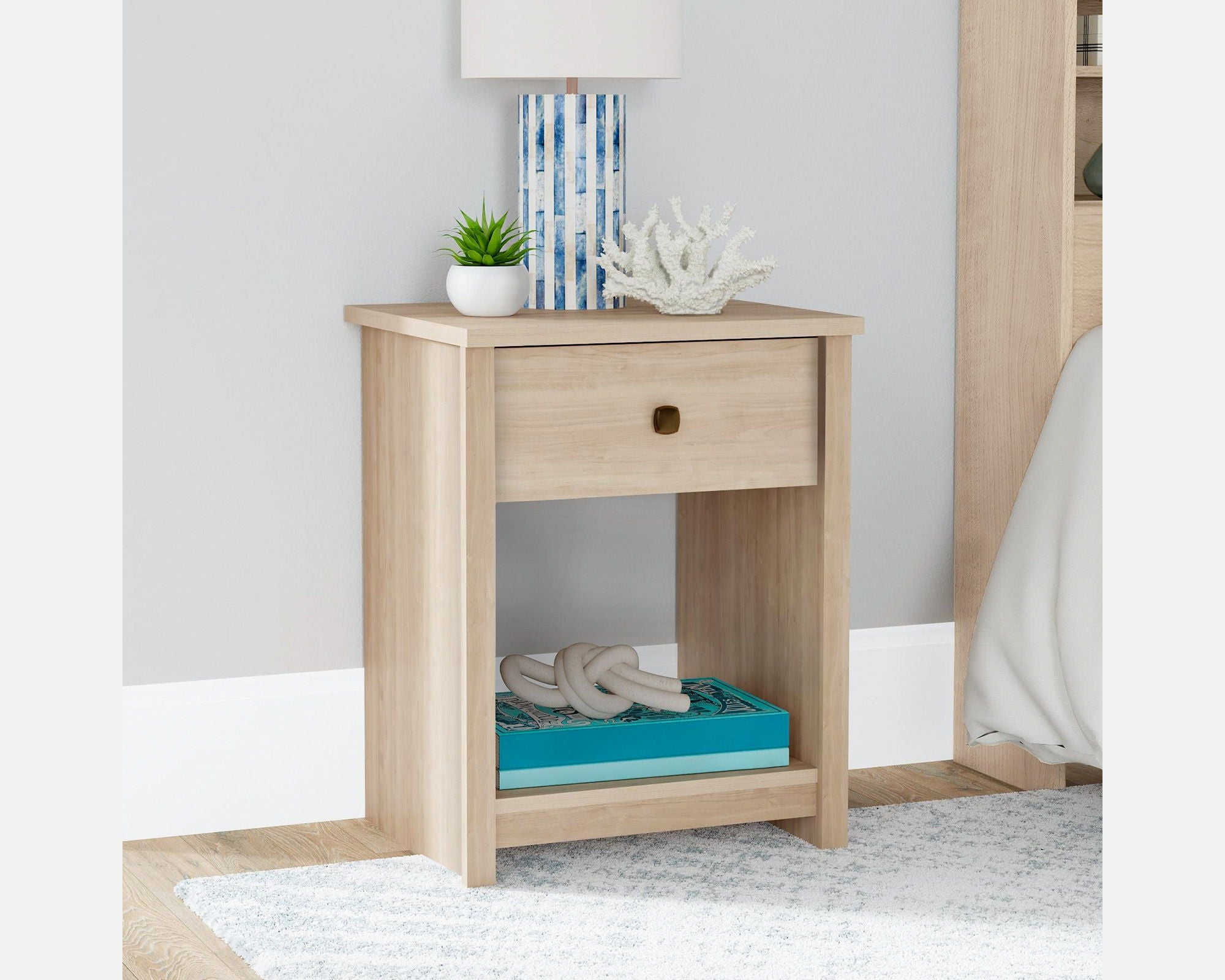 End Table with Drawer in Harvest Walnut