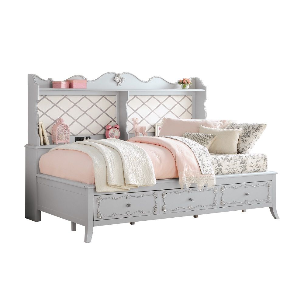 ACME Edalene - Twin Daybed With USB & Storage - Gray | Meri Furniture