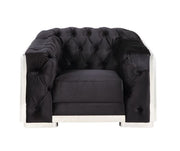 ACME Pyroden - Chair - Black Velvet & Chrome Finish | Meri Furniture