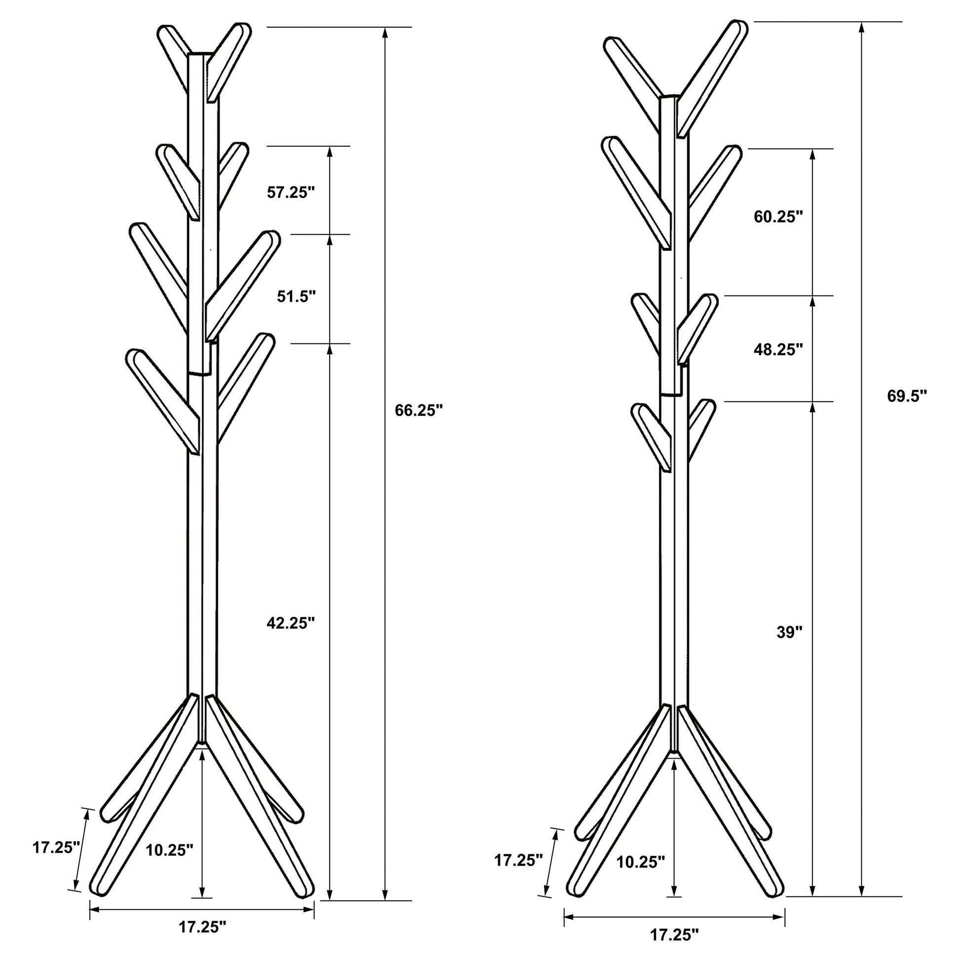 Coaster Fine Furniture Margaret - Solid Wood Coat Rack Clothing Hanger | Meri Furniture
