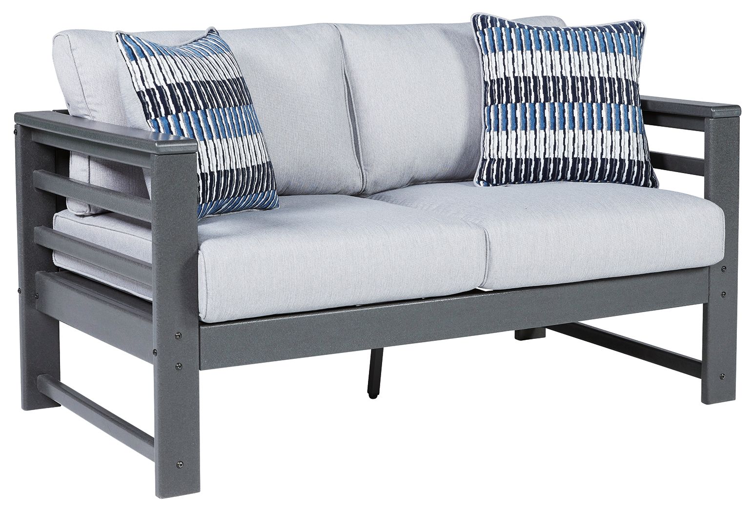 Signature Design by Ashley® Amora - Charcoal Gray - Loveseat W/Cushion | Meri Furniture