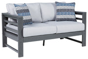 Signature Design by Ashley® Amora - Charcoal Gray - Loveseat W/Cushion | Meri Furniture