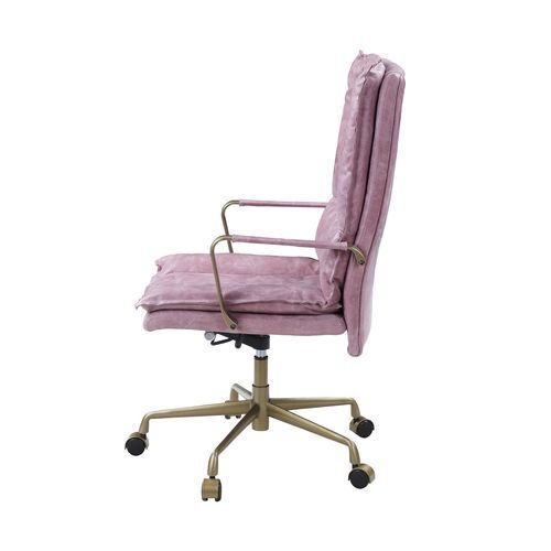 Tinzud - Office Chair - Pink Top Grain Leather