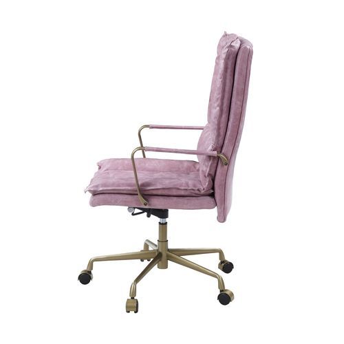 ACME Tinzud - Office Chair - Pink Top Grain Leather | Meri Furniture
