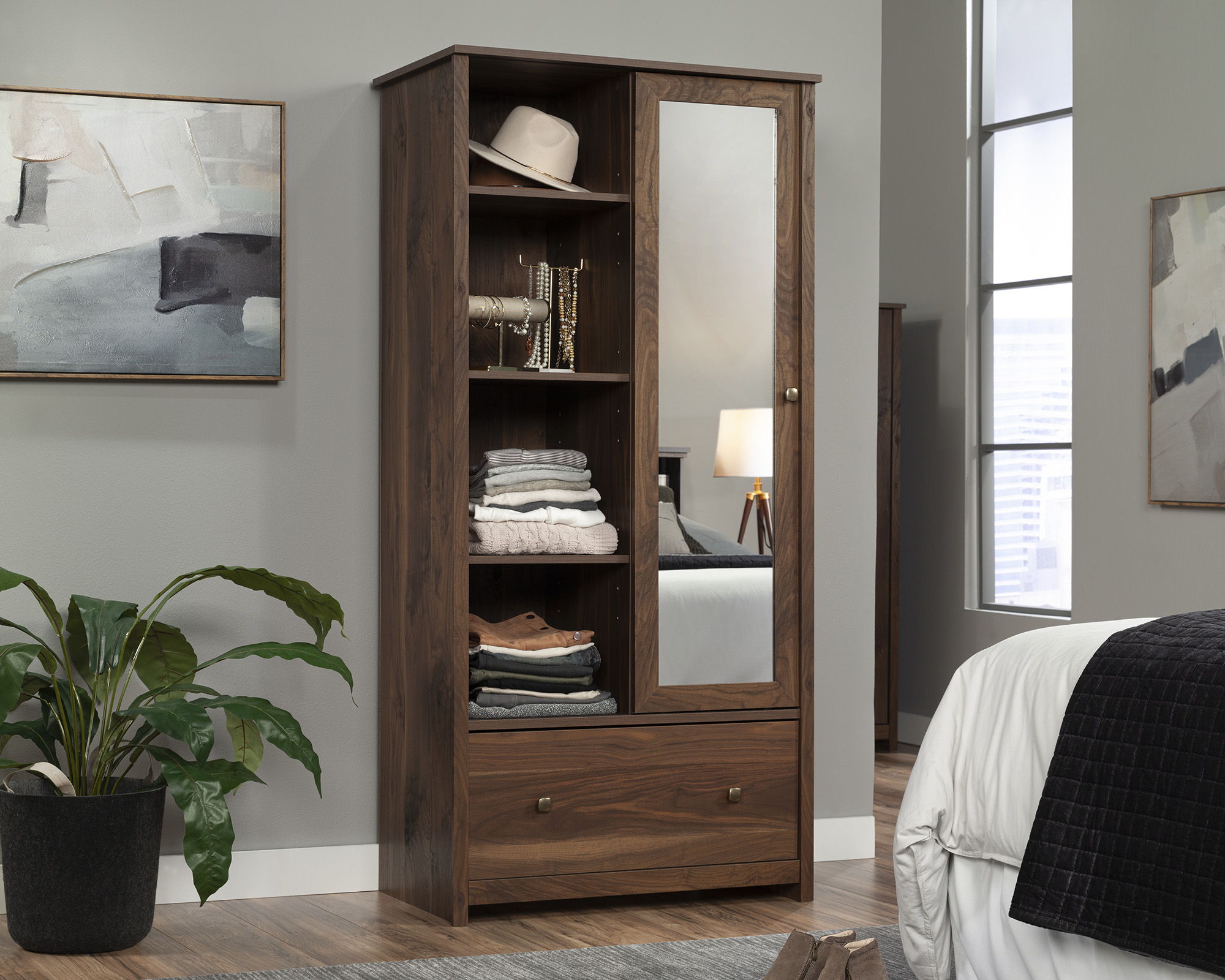 Wardrobe Cabinet in Grand Walnut