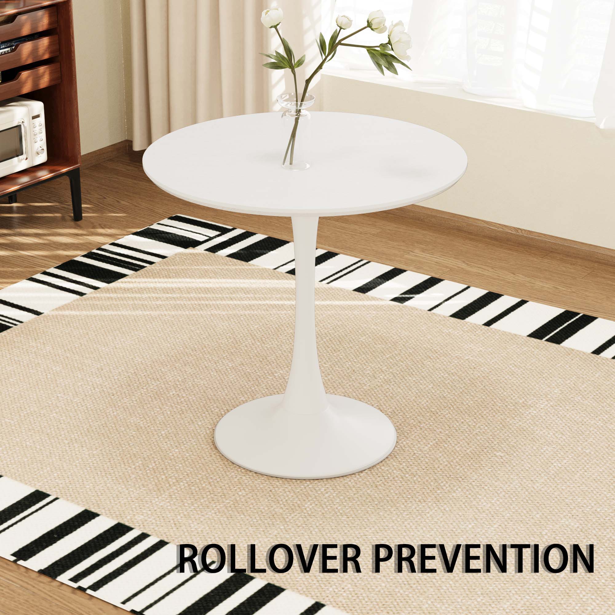 Round Dining Table Set With Tulip Design And 2 Chairs