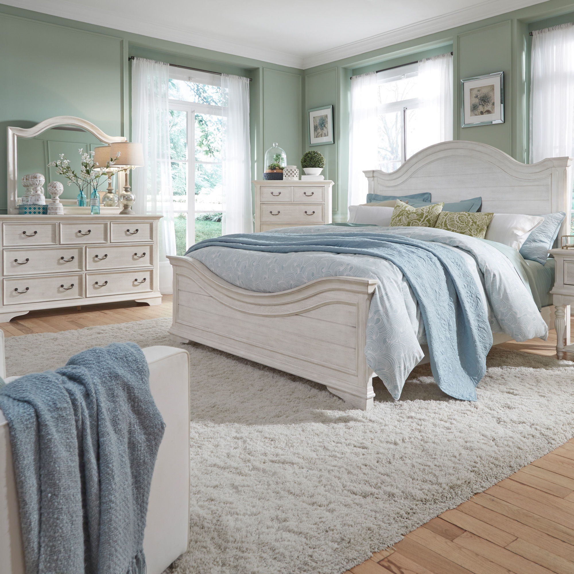 Liberty Furniture Bayside - Panel Bed, Dresser & Mirror | Meri Furniture