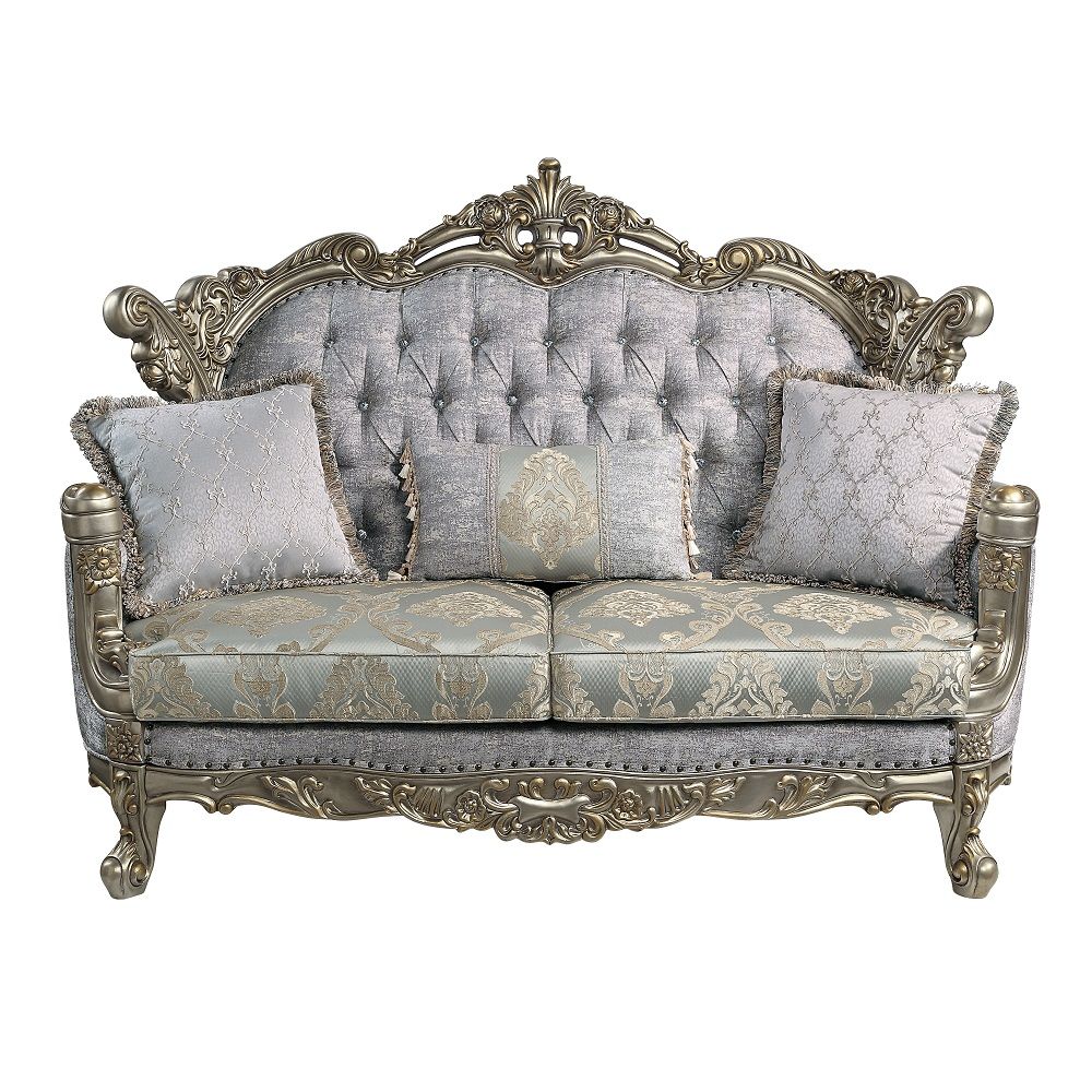 ACME Miliani - Loveseat With 3 Pillows - Antique Bronze | Meri Furniture